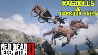Red Dead Redemption 2 Ragdolls, Parkour Fails, Wagon Stunts & Funny Moments