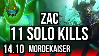 ZAC vs MORDEKAISER (TOP) | 13/0/5, 11 solo kills, Legendary, 500+ games | KR Master | 14.10