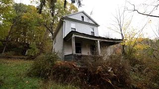 Sad Grandmother's House with Everything left Behind and ABANDONED in the Woods