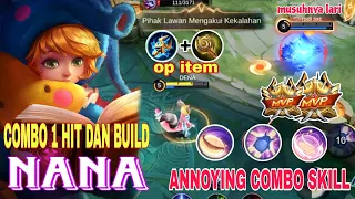 COMBO NANA 1 HIT DAN BUILD NANA TERSAKIT 2024 | NANA MID LANE GAMEPLAY - MLBB