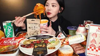 SUB)Convenience store food mukbang asmr Part. 3✨ Cup noodles, gimbap, jelly sandwiches Real Sound