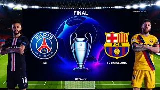 PES 2020 - PSG vs Barcelona - UEFA Champions League Final UCL - Gameplay PC - Neymar vs Messi