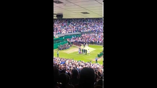 Wimbledon 2019 Men’s Singles Final - Trophy Presentation to Roger Federer and Novak Djokovic