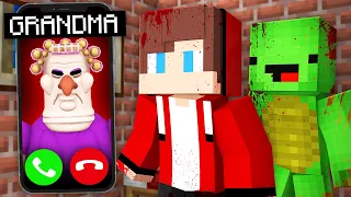 Why Scary GRANDMA Called JJ and Mikey at Night in Minecraft? - Maizen