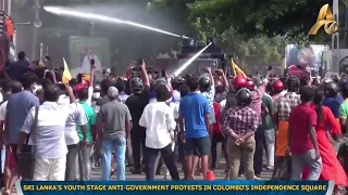 SRI LANKA'S YOUTH STAGE ANTI-GOVERNMENT PROTESTS IN COLOMBO'S INDEPENDENCE SQUARE