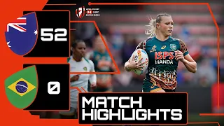 Maddi Levi scores HAT-TRICK for 50 tries in the season! | Australia v Brazil | HSBC France Sevens