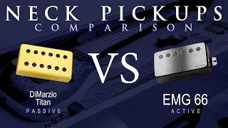 DiMarzio TITAN vs EMG 66 - Neck Pickup Guitar Tone Comparison Demo