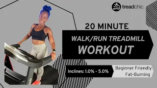 20 Minute Walk - Run Fat-Burning Treadmill Workout| Beginner Friendly