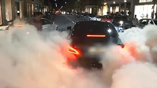 Mercedes CLS63 AMG - HUGE burnout covers street in smoke!