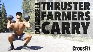 Dumbbell Thruster Farmer Carry WOD Demo: 221020