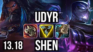 UDYR vs SHEN (TOP) | 4.7M mastery, 8 solo kills, 1500+ games | EUW Master | 13.18