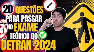 20 QUESTÕES ATUAIS COMENTADAS DO EXAME TEÓRICO 2024, Legislação de trânsito e Direção defensiva