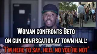 Woman Confronts BETO on Gun CONFISCATION at Town Hall