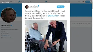 Bill Clinton visits George H.W. Bush