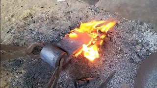 ax made of iron by heating 😱 | chops wood |