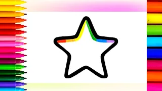 Rainbow Little Star Drawing Ideas WithBasic Shapes for Toddlers