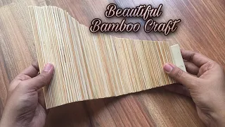 Diy Easy bamboo stick craft | DIY BAMBOO SKEWERS CRAFT | beautiful flower vase with bamboo stick #94