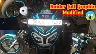 Tvs Raider Full Sticker and Graphic Modified |new tvs raider Stickering modified awesome look😍#bike
