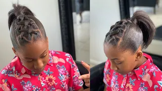 Rubber Band design ponytail | Sleek ponytail on natural hair