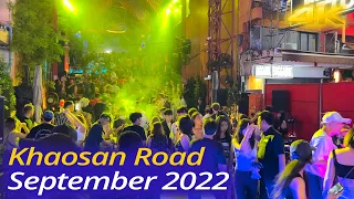 Khaosan Road - Bangkok Nightlife 2022 Thailand - September 🇹🇭- 4K 60fps