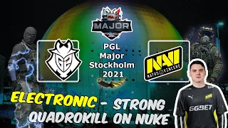 Жесткий КвадроКилл от Electronic на Нюке, G2 vs NAVI, PGL Major Stockholm 2021