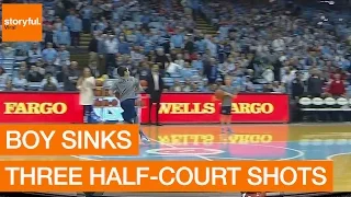 Boy Sinks Three Half-Court Shots