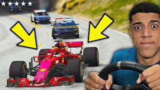 GTA V : FUGA DA POLICIA COM UMA FERRARI DE FORMULA 1 ( NO VOLANTE ) - GTA 5 MODS