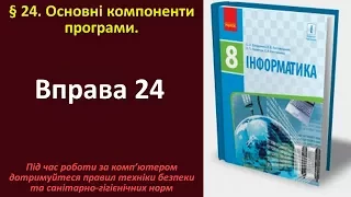 Вправа 24. Основні компоненти програми | 8 клас | Бондаренко