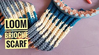 How to Loom Knit a Brioche Stitch Infinity Scarf ( DIY tutorial )