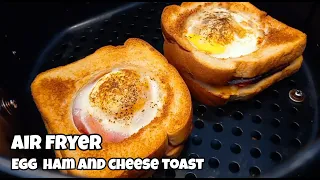 Air Fryer Egg Ham and Cheese Toast | How to Make Egg Toast in the Air Fryer