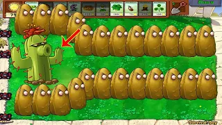 Plants vs Zombies Hack - Cactus Tall Nut vs 99 Zombies