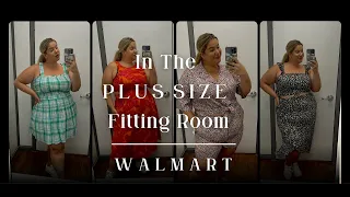 IN THE (PLUS SIZE) FITTING ROOM | WalMart | budget plus size dresss, swimsuits, and belts!