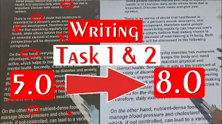 IELTS Writing | Task 1 & 2 | How To Score 5.5 To 8.0 Real IELTS Writing Test 2022