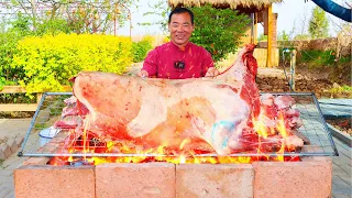 Half Sheep Made Into a Kabab Festival! Large Chunk of Meat + Beer is Awesome! | Uncle Rural Gourmet