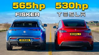 530hp Model Y Performance v 565hp Fisker: DRAG RACE