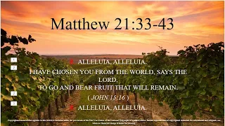 27th Sunday – OT – A - Gospel - Matthew 21:33–43 – ℟. Alleluia, alleluia. I have chos