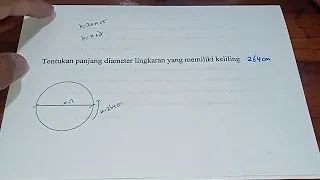 Diameter lingkaran yang memiliki keliling 264 cm adalah