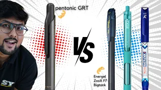 BEST GEL PEN IN 40 Rs 🔥 Pentonic GRT 🆚 Pentel Energel 🆚  Flair ZOOX F7 🆚  Rorito BigTank Gel