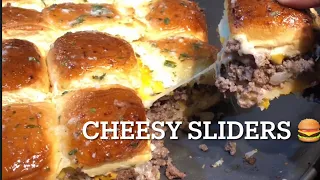 How To Make All American Cheese Burger Sliders| Hawaiian Roll Sliders