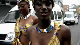 Notting Hill Carnival Brazilian Samba Dancers backstage Interview