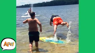 He Got YOINKED Right Off His FEET! 🤣 | Best Funny Water Fails | AFV 2021