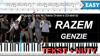 RAZEM - GENZIE | ŁATWY PIANO TUTORIAL | TEKST + NUTY