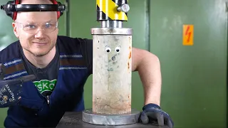 How Strong Is Concrete? Hydraulic Press Test!