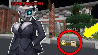 CAMERAWOMAN NUNCA NOS ENCONTRARA EN ESTE ESCONDITE | Michi Miau y Bebe Noob se Esconden en Minecraft