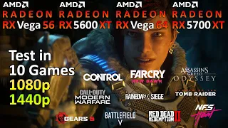 RX VEGA 56 vs RX 5600 XT vs RX VEGA 64 vs RX 5700 XT - Test in 10 Games | 1080p 1440p