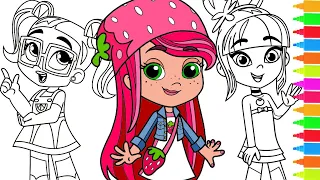 Coloring Strawberry Shortcake, Blueberry Muffin, Lime Chiffon | Berry in the Big City Coloring Pages