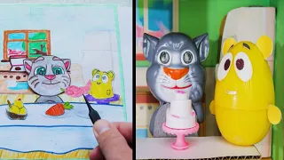 DIY. My talking Tom 2 paper quiet book vs Cardboard Game