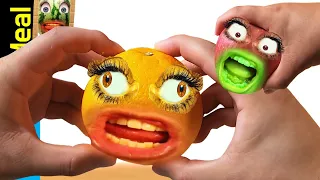 Annoying Orange & Talking Apple | Monster Meal ASMR Eating Sound [fictional video] | Kluna Tik Style