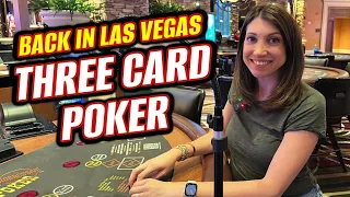 Back in Las Vegas! 👉 Gambling on THREE CARD POKER With Kelly and Jamie #poker #vegas