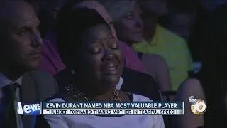 Kevin Durant thanks mother in MVP acceptance speech
